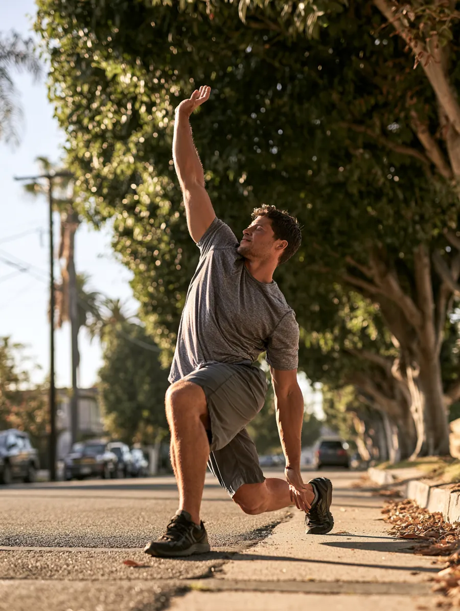 Runner stretching at sunrise, the early discipline that a credit score rewards later