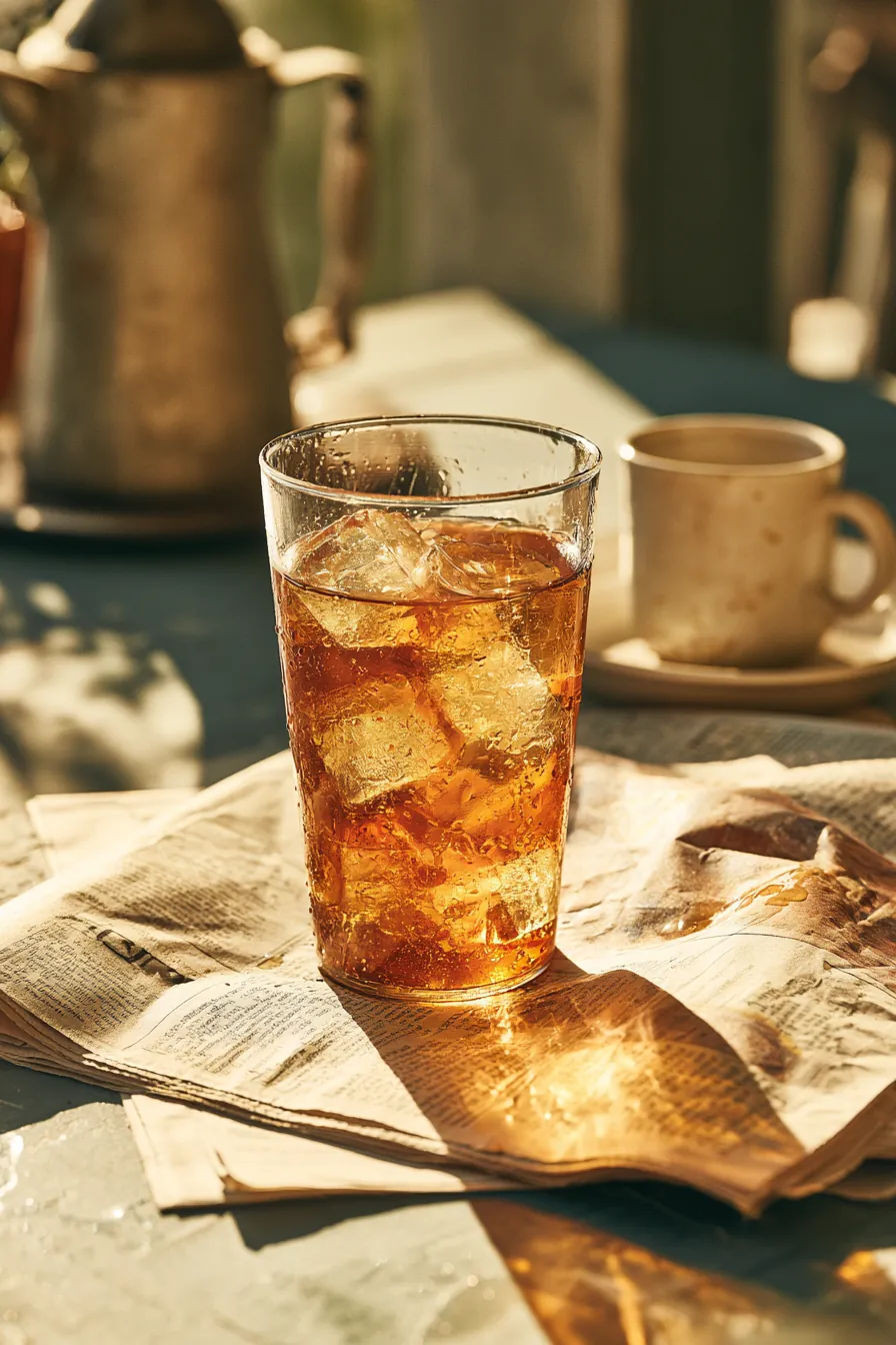 Iced tea beside a folded newspaper as a borrower weighs personal loan rates calmly